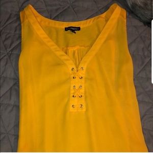 Express yellow lace up tank, small